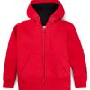 Hugo Boss-Kids’ zip-up hoodie with red logo label-boss outlet 3