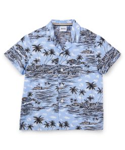 Hugo Boss-Kids’ regular-fit shirt in tropical-print cotton poplin-boss near me