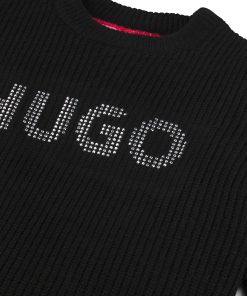 Hugo Boss-Kids’ knitted sweater dress with studded logo-hugo 2