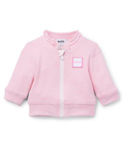 Hugo Boss-Baby zip-up cardigan in striped cotton-hugo by hugo boss