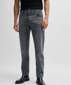 Hugo Boss Pants-Regular-fit jeans in gray Italian soft-touch denim-hugo by hugo boss