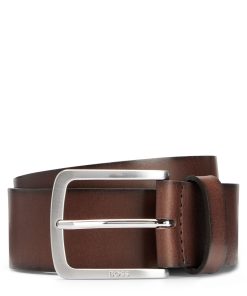 Hugo Boss Belts-Italian-leather belt with logo-engraved buckle-hugo boss sale