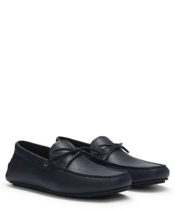 Hugo Boss Casual Shoes-Grained-leather moccasins with driver sole-hugo boss sale