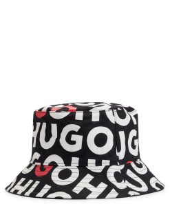 Hugo Boss-Kids’ reversible bucket hat in cotton canvas with branding-hugo by hugo boss 2