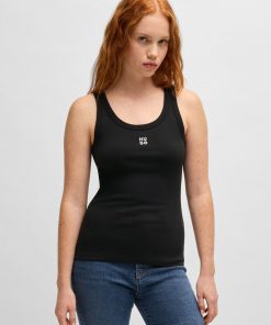 Hugo Boss Tops-Tank top with stacked logo-hugo boss outlet