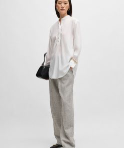 Hugo Boss Blouses-Relaxed-fit blouse in easy-iron poplin-hugo by hugo boss 2