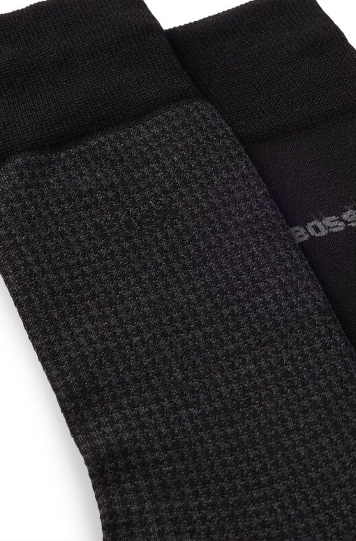 Hugo Boss Socks-Two-pack of socks in a cotton blend-hugo boss outlet - Image 2