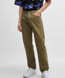 Hugo Boss Pants-Regular-fit jeans in colored cotton corduroy-hugo boss sale