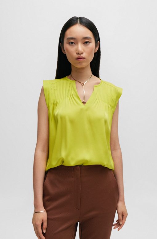 Hugo Boss Blouses-Relaxed-fit tailored blouse in stretch silk-boss hugo