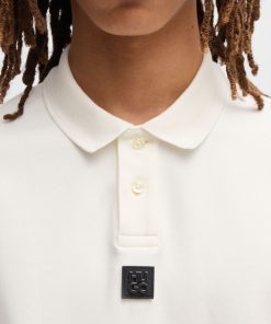 Hugo Boss Polo Shirts-Interlock-cotton polo shirt with stacked logo-boss store 2