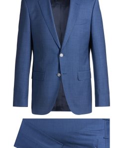 Hugo Boss Suits-Slim-fit suit in micro-patterned wool-boss outlet