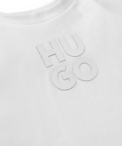 Hugo Boss-Kids’ loose-fit T-shirt in cotton with stacked logo-boss hugo 2