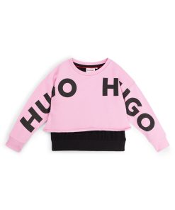 Hugo Boss-Kids’ logo sweatshirt with T-shirt-style layer-hugo boss outlet