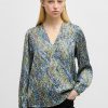 Hugo Boss Blouses-Regular-fit blouse in cotton poplin with point collar-hugo boss outlet 3