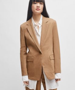 Hugo Boss Tailored Jackets-Regular-fit jacket in a linen blend-boss near me