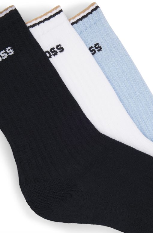 Hugo Boss Socks-Three-pack of short socks with logos-hugo boss store near me - Image 2