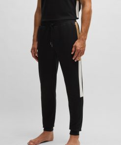 Hugo Boss Sweatshirts and Jogging Pants-Cotton-terry tracksuit bottoms with contrast side panels-hugo boss store near me