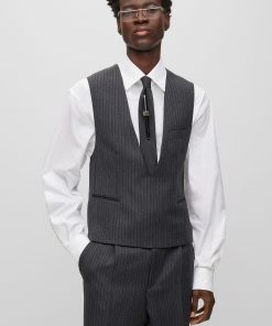 Hugo Boss Suits-Two-piece regular-fit suit in striped jersey-hugoboss