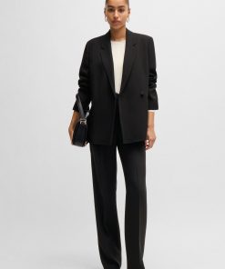 Hugo Boss Tailored Jackets-Relaxed-fit jacket with feature button-boss store near me 2