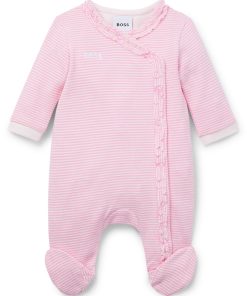 Hugo Boss-Baby sleepsuit in with frill trim-hugoboss