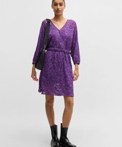 Hugo Boss Dresses-Macramé-lace dress with elasticated waistband-hugo boss outlet