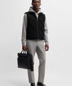 Hugo Boss Jackets and Coats-Diamond-quilted gilet with ribbed-cotton trims-boss store 2