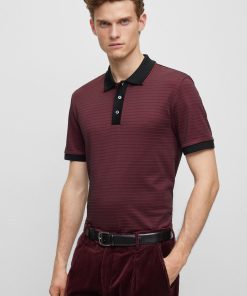 Hugo Boss Polo Shirts-Cotton-blend polo shirt with ottoman structure-hugo by hugo boss