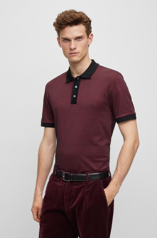 Hugo Boss Polo Shirts-Cotton-blend polo shirt with ottoman structure-hugo by hugo boss