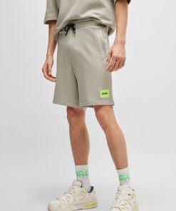 Hugo Boss-Cotton-terry regular-fit shorts with logo label-hugo boss sale