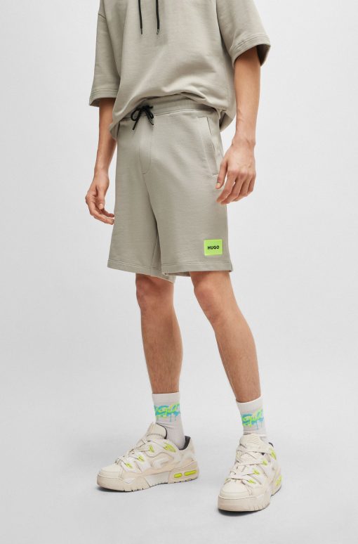 Hugo Boss-Cotton-terry regular-fit shorts with logo label-hugo boss sale