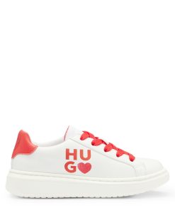 Hugo Boss-Kids’ faux-leather trainers with glittery branding-hugo boss outlet