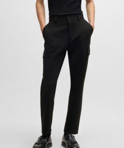 Hugo Boss-Cargo trousers in performance-stretch jersey-hugo boss near me