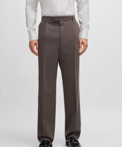 Hugo Boss-Regular-fit trousers in melange wool-boss hugo