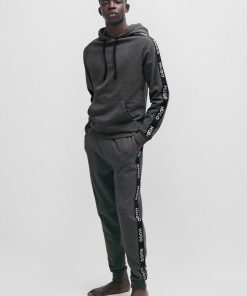 Hugo Boss Sweatshirts and Jogging Pants-Cuffed tracksuit bottoms in with logo tape-boss outlet 2