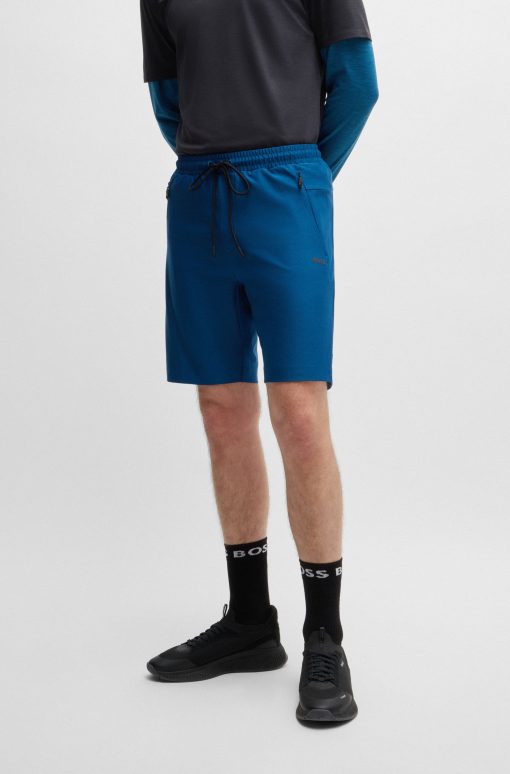 Hugo Boss Sweatshirts and Jogging Pants-Active-stretch shorts with decorative reflective details-hugo