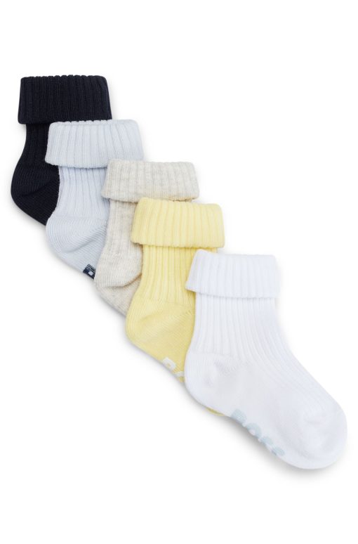 Hugo Boss-Gift-boxed five-pack of baby logo socks-hugoboss