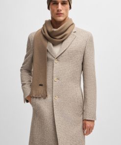 Hugo Boss Scarves-Raschel-knit scarf in merino wool-hugo boss outlet 2