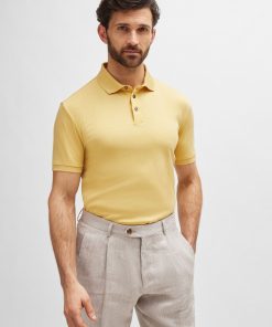 Hugo Boss Polo Shirts-Regular-fit polo shirt in mercerized Italian cotton-boss store near me