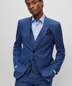 Hugo Boss Ties and Pocket Squares-Printed pocket square in cotton and wool-boss outlet 2