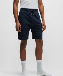 Hugo Boss Sweatshirts and Jogging Pants-Cotton-terry shorts with double monogram and drawstring-hugo boss sale