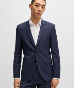 Hugo Boss Sport Coats-Extra-slim-fit suit jacket in melange wool-hugoboss