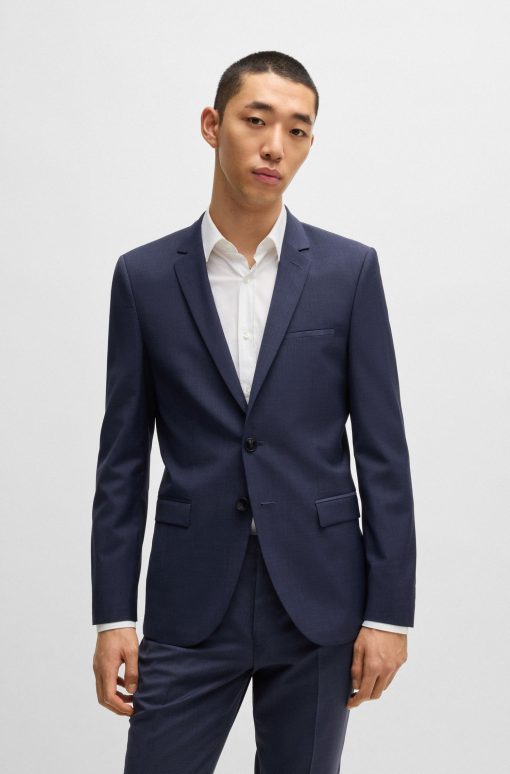 Hugo Boss Sport Coats-Extra-slim-fit suit jacket in melange wool-hugoboss