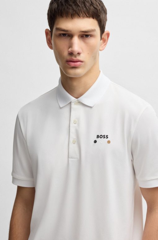 Hugo Boss-Paddy stretch-piqué polo shirt with logo detail-hugo boss outlet - Image 2