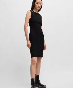 Hugo Boss Dresses-Stretch-fabric dress with cut-out details-hugoboss 2