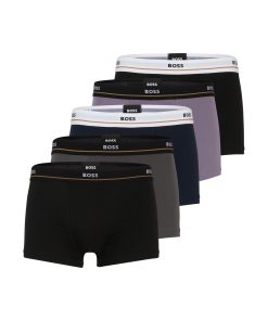 Hugo Boss Underwear-Five-pack of stretch-cotton trunks with logo waistbands-boss near me