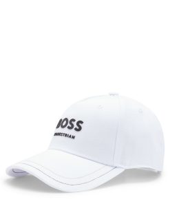 Hugo Boss-Equestrian five-panel cap with logo details-boss store near me 2