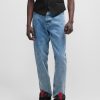 Hugo Boss Pants-Extra-slim-fit trousers in wool stretch poplin-hugo boss store near me 4