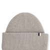 Hugo Boss Hats and Gloves-Ribbed beanie hat with signature-stripe trim-hugo boss store 3