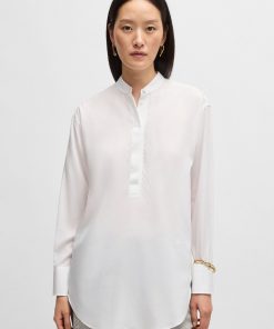 Hugo Boss Blouses-Relaxed-fit blouse in easy-iron poplin-hugo by hugo boss