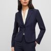 Hugo Boss Tailored Jackets-Regular-fit blazer in pinstripe stretch material-hugo 4